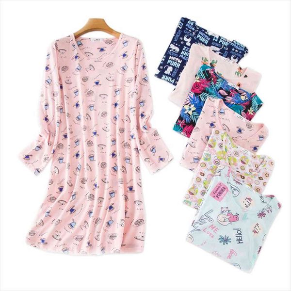 cartoon nightgowns sleep dress cozy womens sleepwears casual cotton long sleeved nightdress plus size, Black;red
cartoon nightgowns sleep dress cozy womens sleepwears casual cotton long sleeved nightdress plus size, Black;red