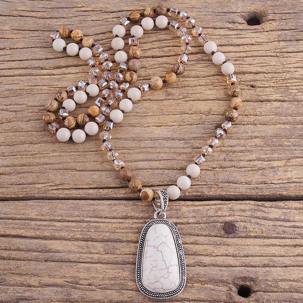 pendant necklaces rh fashion bohemian jewelry accessory 8mm stones knotted with stone dorp for women boho gift, Silver
pendant necklaces rh fashion bohemian jewelry accessory 8mm stones knotted with stone dorp for women boho gift, Silver