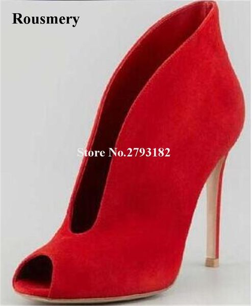 boots fashion women open toe suede leather short slip-on red blue black pink cut-out high heel ankle booties
boots fashion women open toe suede leather short slip-on red blue black pink cut-out high heel ankle booties