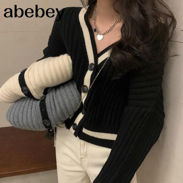women's knits & tees v-neck patchwork women cardigan slim knitted single breasted outwear all match leisure trendy gentle japanese styl, White
women's knits & tees v-neck patchwork women cardigan slim knitted single breasted outwear all match leisure trendy gentle japanese styl, White