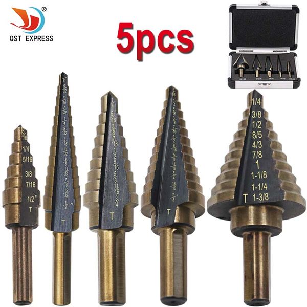 5pcs/set hss cobalt multiple hole 50 sizes step drill bit set with aluminum case arrival
5pcs/set hss cobalt multiple hole 50 sizes step drill bit set with aluminum case arrival
