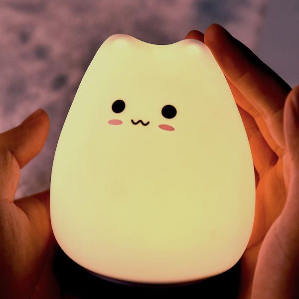 night lights 7 color silicone changing led light dream cute cat lamps for kids bedroom decorate desk giftcartoon
night lights 7 color silicone changing led light dream cute cat lamps for kids bedroom decorate desk giftcartoon