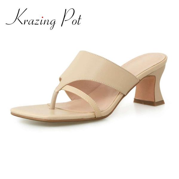 dress shoes krazing pot genuine leather high heel strange style flip flop young lady street fashion solid slip on women sandals l35, Black
dress shoes krazing pot genuine leather high heel strange style flip flop young lady street fashion solid slip on women sandals l35, Black