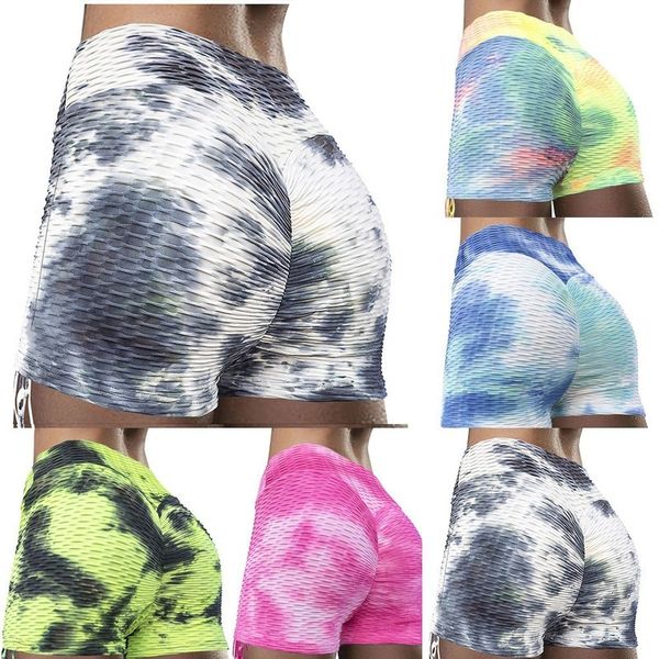 hip women high taille workout tie-dye printing rimpels oefening running yoga shorts, White;black
hip women high taille workout tie-dye printing rimpels oefening running yoga shorts, White;black