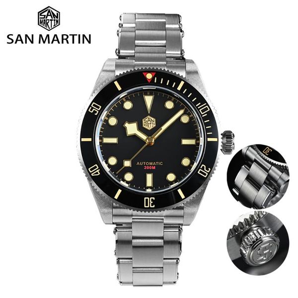 wristwatches san martin men watch 40mm diver bb58 retro luxury water ghost pt5000 sw200 rivet bracelet sapphire 20bar waterproof luminous, Slivery;brown
wristwatches san martin men watch 40mm diver bb58 retro luxury water ghost pt5000 sw200 rivet bracelet sapphire 20bar waterproof luminous, Slivery;brown