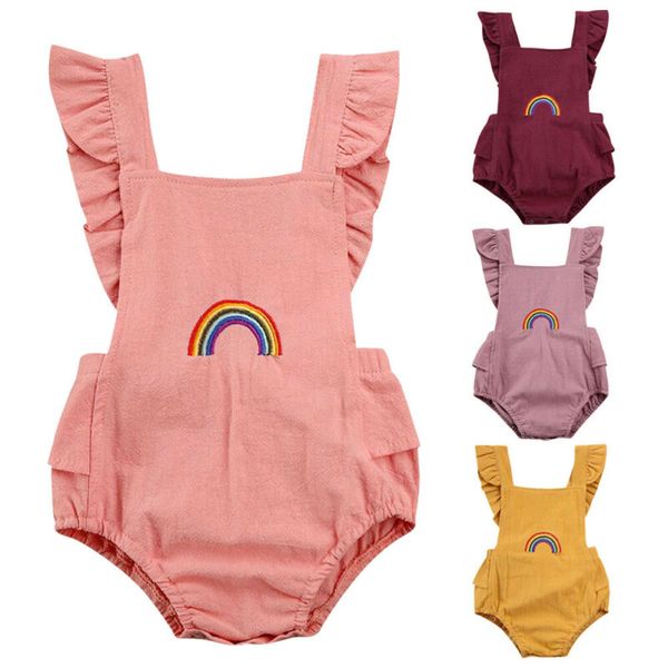 0-18m newborn kid baby boy girl clothes ruffles sleeveless rainbow print romper elegant cute sunsuit sweet outfits, White
0-18m newborn kid baby boy girl clothes ruffles sleeveless rainbow print romper elegant cute sunsuit sweet outfits, White