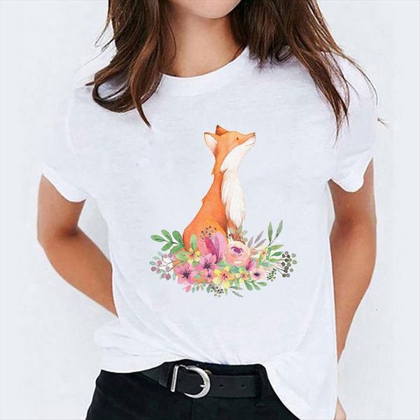 graphic cartoon fox flowe casual women animal clothing fashion ladies print lady womens female tee shirt, White
graphic cartoon fox flowe casual women animal clothing fashion ladies print lady womens female tee shirt, White