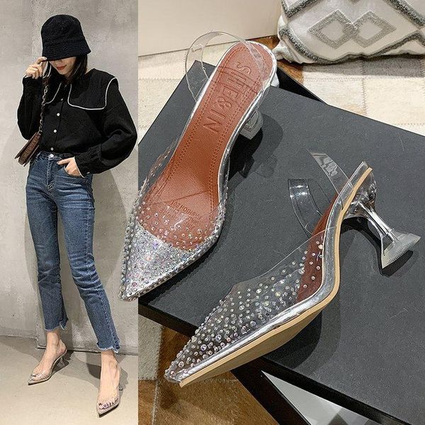 dress shoes 2021 summer transparent rhinestone stiletto sandals crystal women's high heels large size, Black
dress shoes 2021 summer transparent rhinestone stiletto sandals crystal women's high heels large size, Black