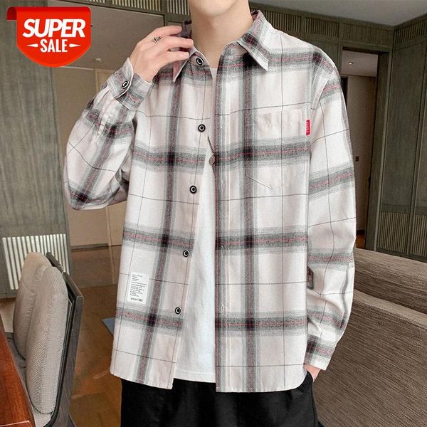plaid shirt men's long-sleeved japanese trend handsome autumn casual wear jacket #im0d, White;black
plaid shirt men's long-sleeved japanese trend handsome autumn casual wear jacket #im0d, White;black