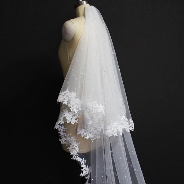 bridal veils pearls wedding veil with lace 2 layers cover face 3.5 meters long blusher accessories, Black
bridal veils pearls wedding veil with lace 2 layers cover face 3.5 meters long blusher accessories, Black