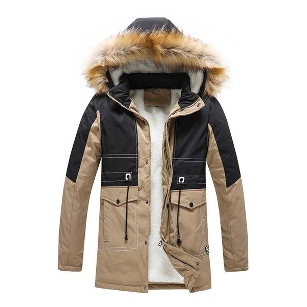 men's down & parkas winter men fleece lined coats 2021 brand mens casual long warm jacket patchwork windbreaker overcoat thicken hooded, Black
men's down & parkas winter men fleece lined coats 2021 brand mens casual long warm jacket patchwork windbreaker overcoat thicken hooded, Black