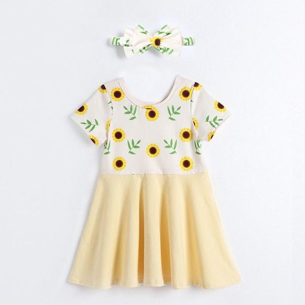 girl's dresses summer kids for girls 2 pcs sunflower print short sleeve girl dresses+bow headband cotton clothes baby 0-6y, Red;yellow
girl's dresses summer kids for girls 2 pcs sunflower print short sleeve girl dresses+bow headband cotton clothes baby 0-6y, Red;yellow