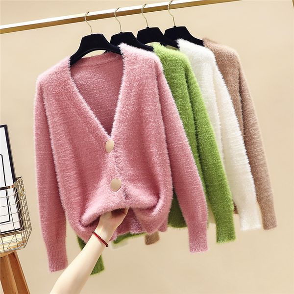 2021 new solid elegant cardigans casual v-neck cashmere knitted women sweaters coat slim autumn winter clothes female fsqb, White;black
2021 new solid elegant cardigans casual v-neck cashmere knitted women sweaters coat slim autumn winter clothes female fsqb, White;black