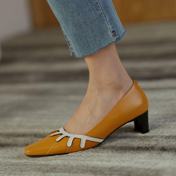 square toe high heels genuine leather women heels fashion leisure women's heel shoes club party wedding shoes, Black
square toe high heels genuine leather women heels fashion leisure women's heel shoes club party wedding shoes, Black