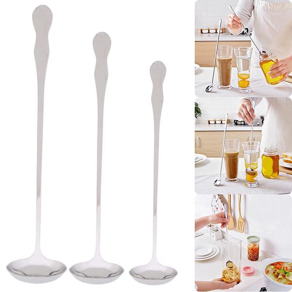 spoons 1pc long handle spoon 19/25/30cm stainless steel dinnerware set tea dessert coffee ice cream for kitchen bar accessories
spoons 1pc long handle spoon 19/25/30cm stainless steel dinnerware set tea dessert coffee ice cream for kitchen bar accessories