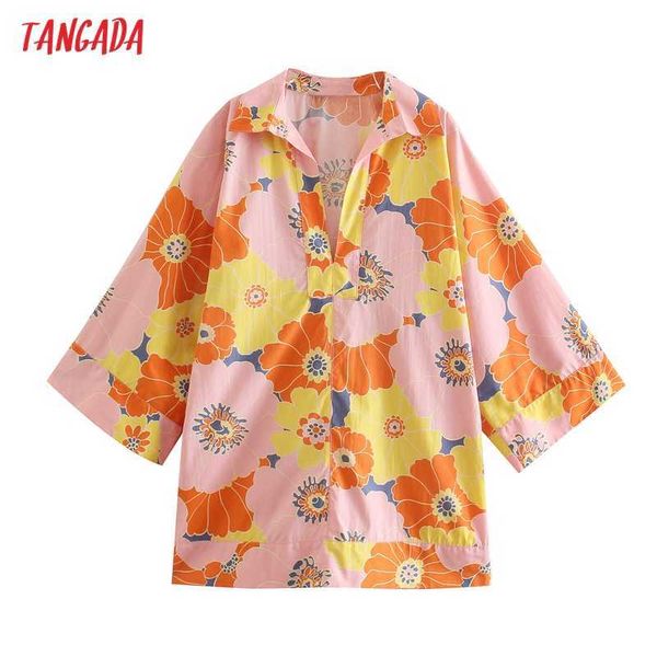 tangada women oversized orange flowers print beach shirt chic female casual loose blusas 5z56 210609, White
tangada women oversized orange flowers print beach shirt chic female casual loose blusas 5z56 210609, White