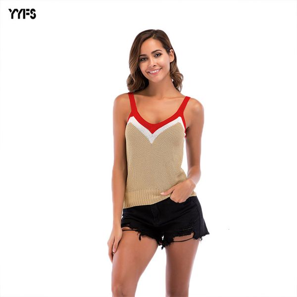 2020 summer short off shoulder v-neck hollow bottomed knitted suspender vt for women, White
2020 summer short off shoulder v-neck hollow bottomed knitted suspender vt for women, White