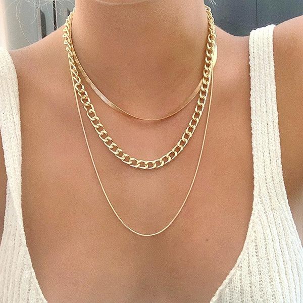 chains umka 2021 fashion multi-layered simple snake chain necklace for women vintage gold choker sweater party jewelry gift, Silver
chains umka 2021 fashion multi-layered simple snake chain necklace for women vintage gold choker sweater party jewelry gift, Silver