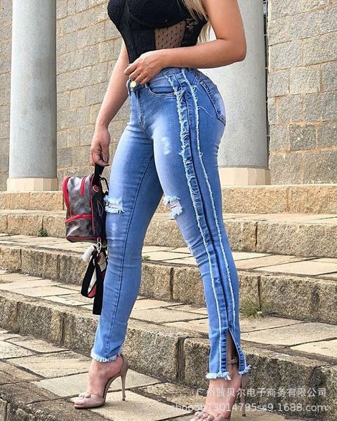 women's pants & capris high-quality high-waisted hole frayed stitching jeans, fashion slim ladies jeans, Black;white
women's pants & capris high-quality high-waisted hole frayed stitching jeans, fashion slim ladies jeans, Black;white