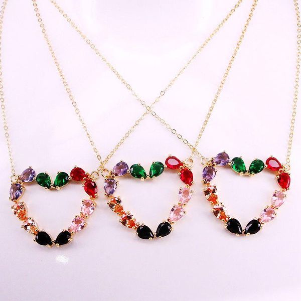 pendant necklaces 6pcs, heart micro paved cz stone jewelry charm golden rainbow crystal necklace, Silver
pendant necklaces 6pcs, heart micro paved cz stone jewelry charm golden rainbow crystal necklace, Silver
