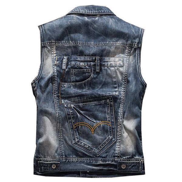 men's vests large size autumn product waistcoat motorcycle denim vest patch pocket tooling, Black;white
men's vests large size autumn product waistcoat motorcycle denim vest patch pocket tooling, Black;white