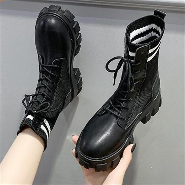 boots women's knitting elastic sock autumn fashion women high heels platform ankle thick sole lace up shoes woman eu 35-40, Black
boots women's knitting elastic sock autumn fashion women high heels platform ankle thick sole lace up shoes woman eu 35-40, Black