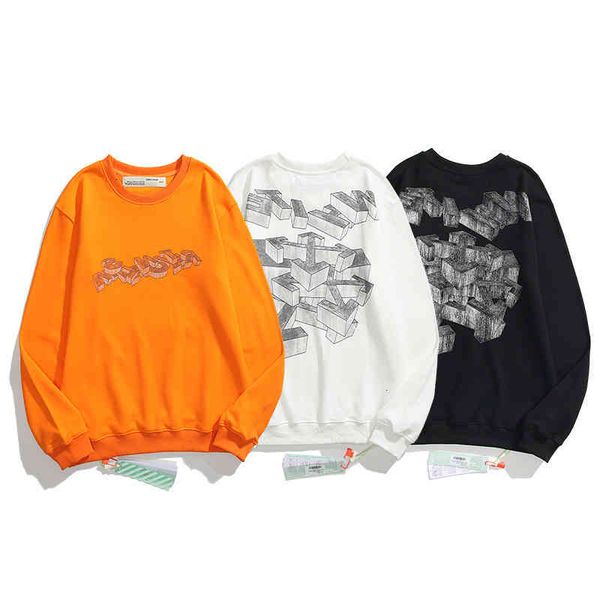 off and women's men's chaopai sweater cracking sketch arrstyle autumn winter round neck terry long sleeve couple bottoming shirt, Black
off and women's men's chaopai sweater cracking sketch arrstyle autumn winter round neck terry long sleeve couple bottoming shirt, Black