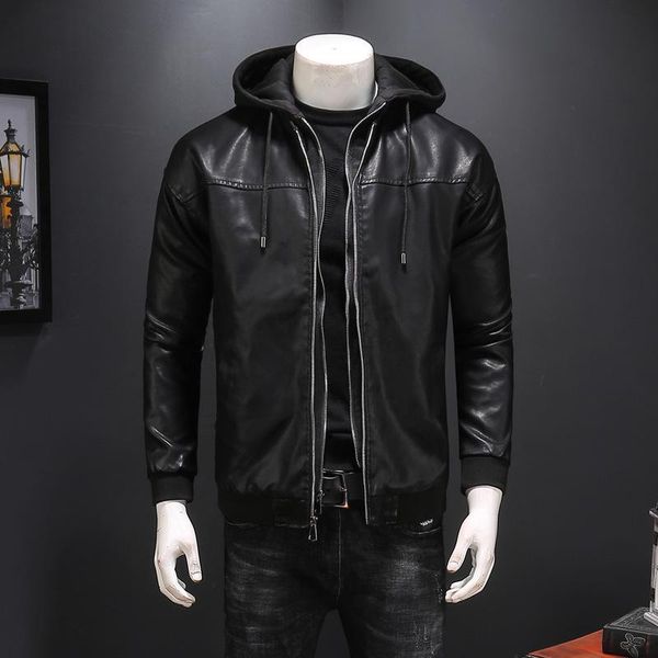 men's fur & faux autumn winter leather mens trend motorcycle hooded jacket and coat korean youth pu casaco masculino male clothing, Black
men's fur & faux autumn winter leather mens trend motorcycle hooded jacket and coat korean youth pu casaco masculino male clothing, Black