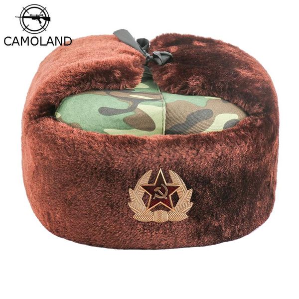 berets camoland faux fur earflap cap men soviet army military badge bomber hats winter warm camouflage trapper hat russian snow caps, Blue;gray
berets camoland faux fur earflap cap men soviet army military badge bomber hats winter warm camouflage trapper hat russian snow caps, Blue;gray