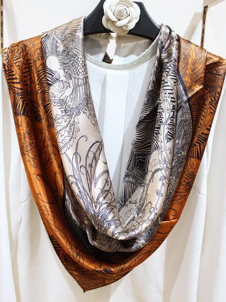 scarves high-end elegant women exquisite double phoenix drawing quality noble gold plain satin silk hand-rolled scarf shawls, Blue;gray
scarves high-end elegant women exquisite double phoenix drawing quality noble gold plain satin silk hand-rolled scarf shawls, Blue;gray