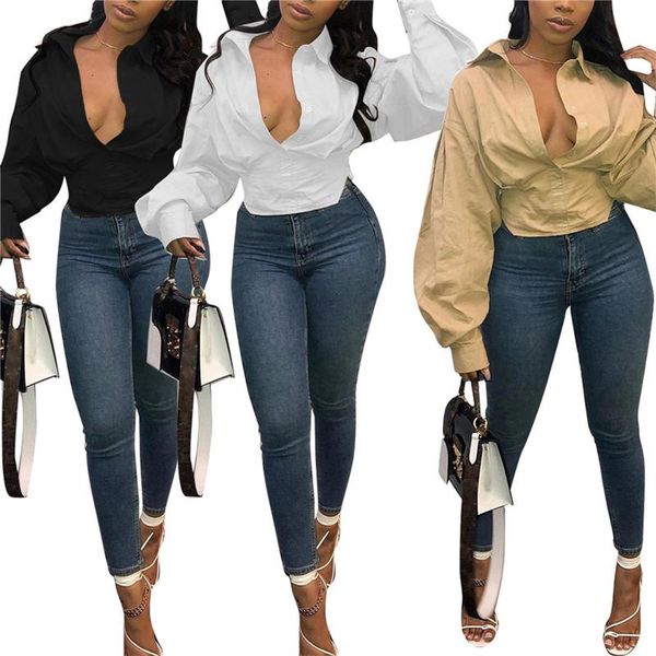 women's blouses & shirts ladies big lantern sleeve blouse shirt women spring autumn v-neck office work solid vintage female, White
women's blouses & shirts ladies big lantern sleeve blouse shirt women spring autumn v-neck office work solid vintage female, White