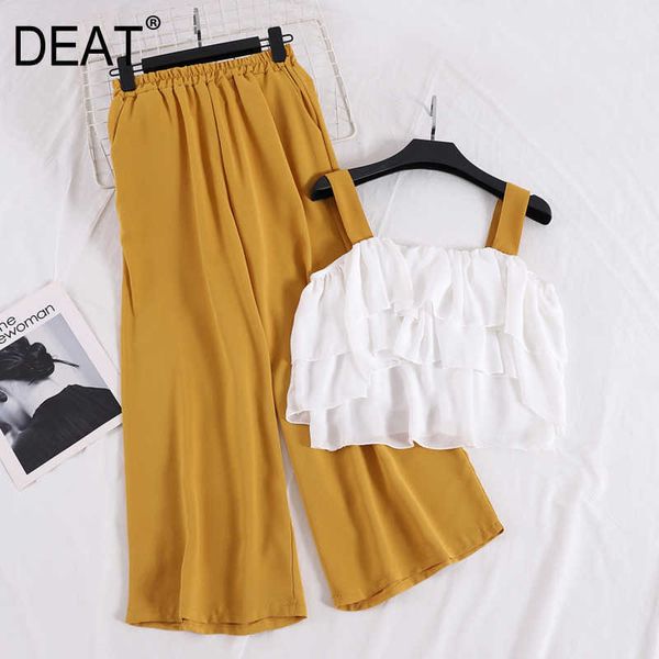deat women long pants arrivals sling ruffles backless temperament two piece set fashion spring summer 11d376 210709, White
deat women long pants arrivals sling ruffles backless temperament two piece set fashion spring summer 11d376 210709, White