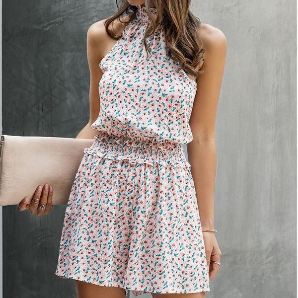 women's jumpsuits & rompers 2021 women summer floral print jumpsuit shorts casual sleeveless halter beach ruffles holiday femme playsui, Black;white
women's jumpsuits & rompers 2021 women summer floral print jumpsuit shorts casual sleeveless halter beach ruffles holiday femme playsui, Black;white