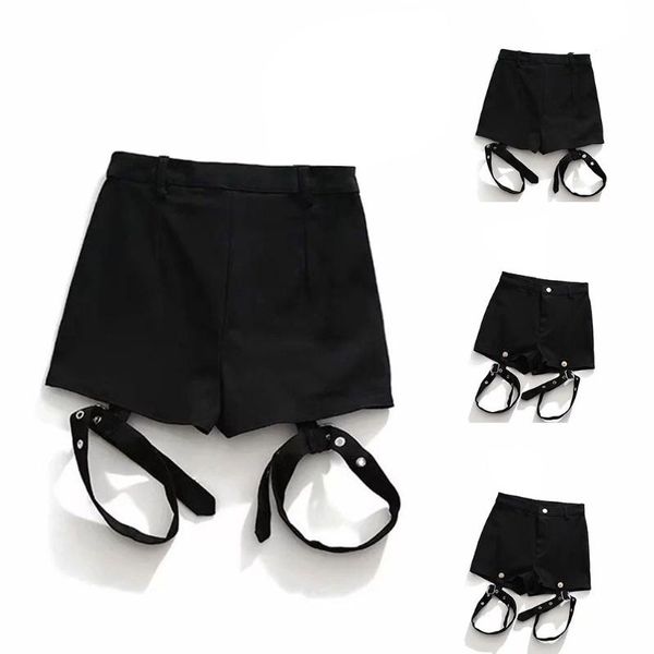 women's shorts women punk rock high waist black with detachable garter belt leg ring 50ld, White;black
women's shorts women punk rock high waist black with detachable garter belt leg ring 50ld, White;black