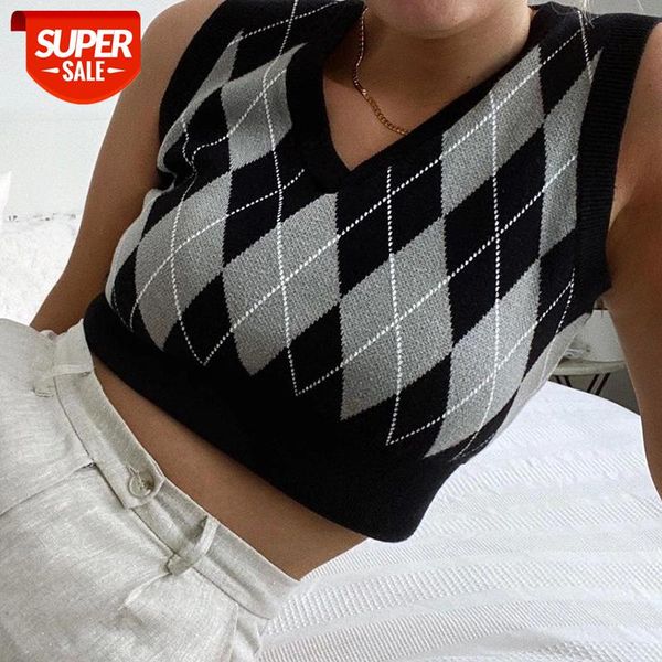 vintage 90s argyle cropped knit sweater vest women 2020 sleeveless casual striped pullovers y2k knitwear jumper streetwear #if8y, White
vintage 90s argyle cropped knit sweater vest women 2020 sleeveless casual striped pullovers y2k knitwear jumper streetwear #if8y, White