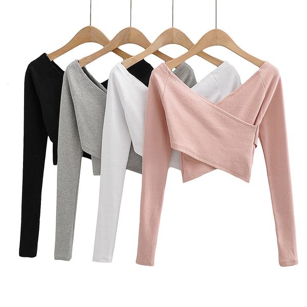 2021 new edition double v-neck sport long-sleeved t-shirt female breast cross yoga render unlined upper garment workout clothes nbb1, White
2021 new edition double v-neck sport long-sleeved t-shirt female breast cross yoga render unlined upper garment workout clothes nbb1, White