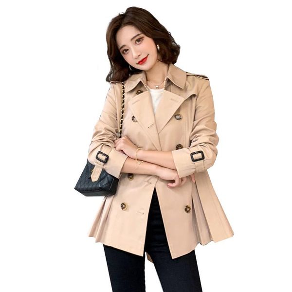 women's trench coats windbreaker short british style autumn 2021 korean loose casual jacket temperament commute matching belt double br, Tan;black
women's trench coats windbreaker short british style autumn 2021 korean loose casual jacket temperament commute matching belt double br, Tan;black