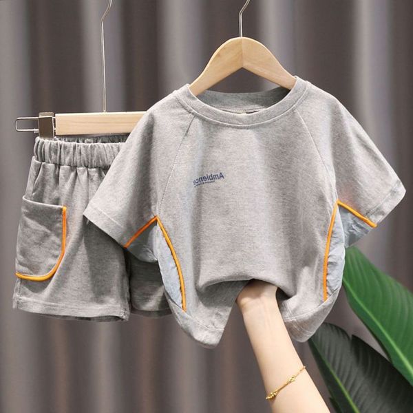 children's summer boys' summer suit loose cotton foreign style children's baby short sleeve two piece set fashion, White
children's summer boys' summer suit loose cotton foreign style children's baby short sleeve two piece set fashion, White
