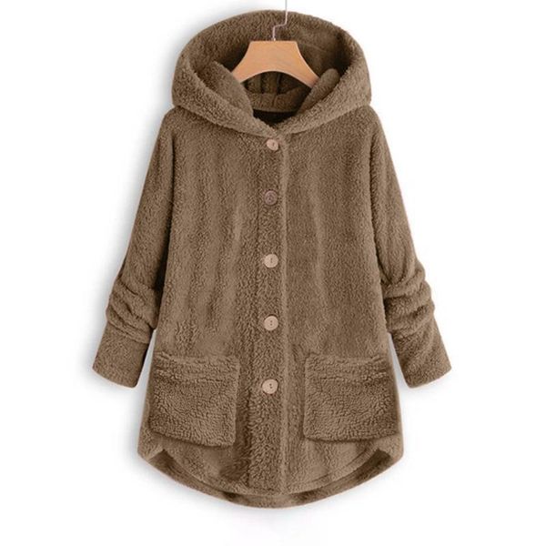 women's jackets women plus size wool coat jacket winter button plush hooded loose warm coats female outwear abrigo de mujer, Black;brown
women's jackets women plus size wool coat jacket winter button plush hooded loose warm coats female outwear abrigo de mujer, Black;brown