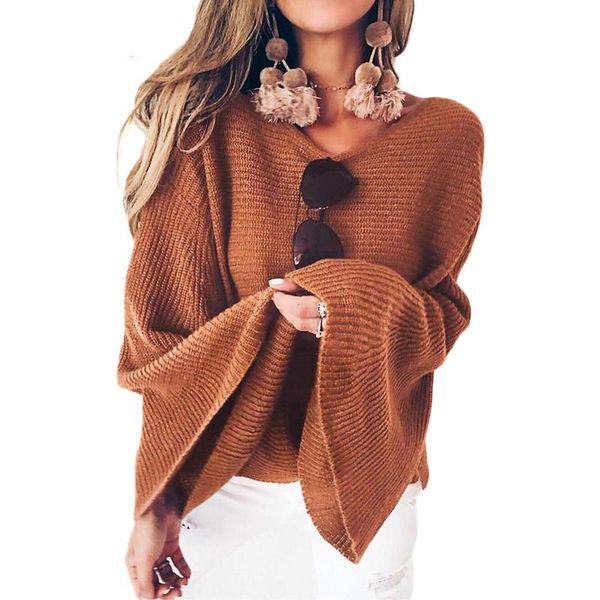 women's sweaters flare sleeve solid women sweater winter 2021 long elegant casual knitted slim black coffee white female jumper, White;black
women's sweaters flare sleeve solid women sweater winter 2021 long elegant casual knitted slim black coffee white female jumper, White;black