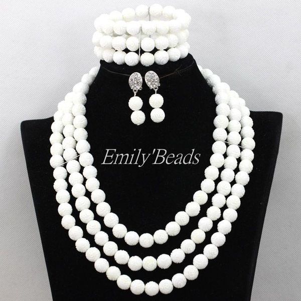 earrings & necklace 2021 pretty african wedding plain white carve coral beads set nigerian beaded bridal jewelry cj559, Silver
earrings & necklace 2021 pretty african wedding plain white carve coral beads set nigerian beaded bridal jewelry cj559, Silver