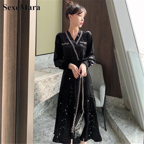 casual dresses velvet dress 2021 autumn and winter v-neck long-sleeved waist was thin retro black mid-length wild bottoming, Black;gray
casual dresses velvet dress 2021 autumn and winter v-neck long-sleeved waist was thin retro black mid-length wild bottoming, Black;gray
