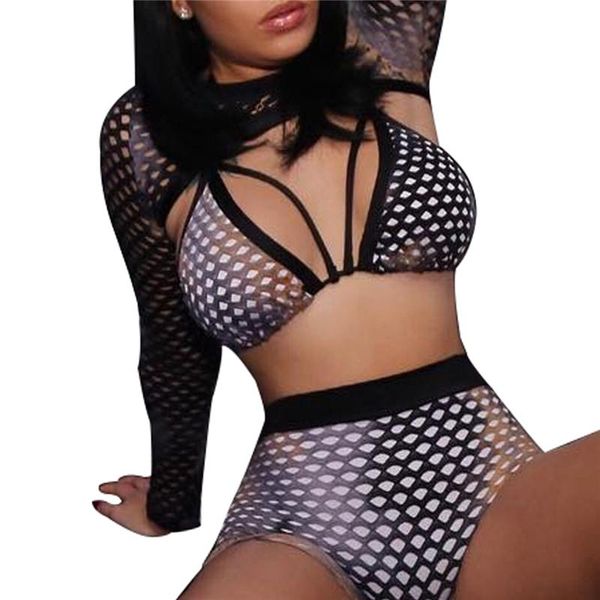 hollow out mesh swimwear 3 pieces set long sleeve see through swimsuit lace up bra thong panty women beach bathing suit
hollow out mesh swimwear 3 pieces set long sleeve see through swimsuit lace up bra thong panty women beach bathing suit