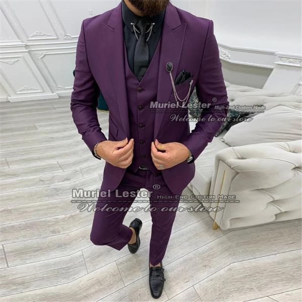 men's suits & blazers handsome mens suit skinny purple england style jacket+vest+pants 3 pieces groom wear business blazer custom made, White;black
men's suits & blazers handsome mens suit skinny purple england style jacket+vest+pants 3 pieces groom wear business blazer custom made, White;black