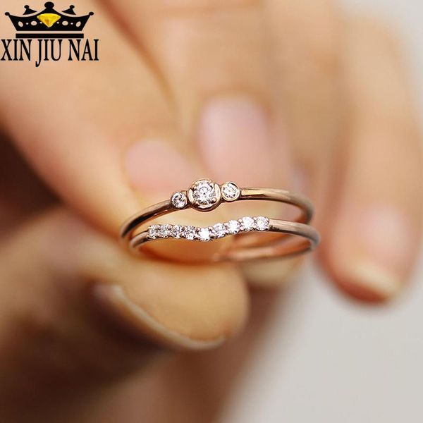 cluster rings 2pcs 18k rose gold and three diamonds women's set round engagement quartz gemstone silver 925 ring, Golden;silver
cluster rings 2pcs 18k rose gold and three diamonds women's set round engagement quartz gemstone silver 925 ring, Golden;silver