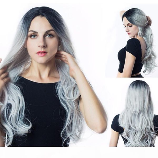 new ombre wigs long curly long straight hair grad cos color wigs heat resistant synthetic lace front wigs for black women, Black;brown
new ombre wigs long curly long straight hair grad cos color wigs heat resistant synthetic lace front wigs for black women, Black;brown