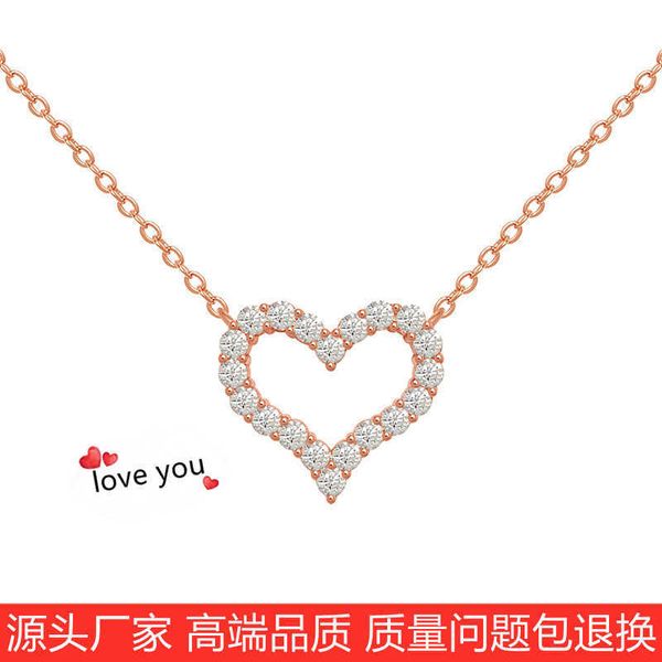 18k versatile peach heart clavicle chain rose gold simple fashion exquisite full diamond ins love necklace, Silver
18k versatile peach heart clavicle chain rose gold simple fashion exquisite full diamond ins love necklace, Silver