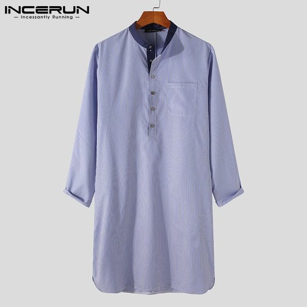 2021 new robes homewear stand collar long sleeve striped patchwork leisure nightgown button sleepwear men bathrobe s-5xl incerun o46n, Black;brown
2021 new robes homewear stand collar long sleeve striped patchwork leisure nightgown button sleepwear men bathrobe s-5xl incerun o46n, Black;brown