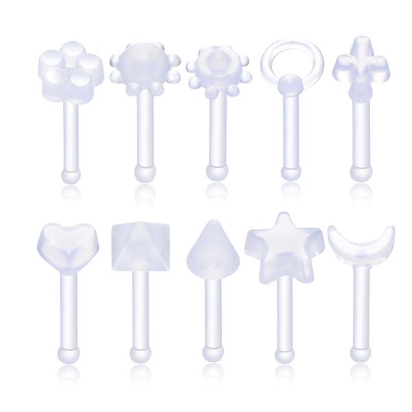 acrylic nose studs piercing ring nariz pin clear soft cartilage earrings flexible bar for women not allergic body jewelry, Silver
acrylic nose studs piercing ring nariz pin clear soft cartilage earrings flexible bar for women not allergic body jewelry, Silver