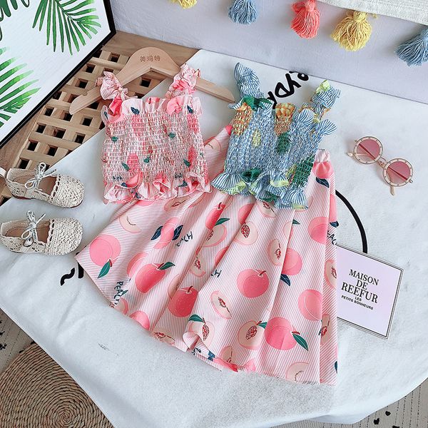 fashion girls clothes set fruit printed elastic tank high waist long skirt 2pcs boho summer children suit, White
fashion girls clothes set fruit printed elastic tank high waist long skirt 2pcs boho summer children suit, White